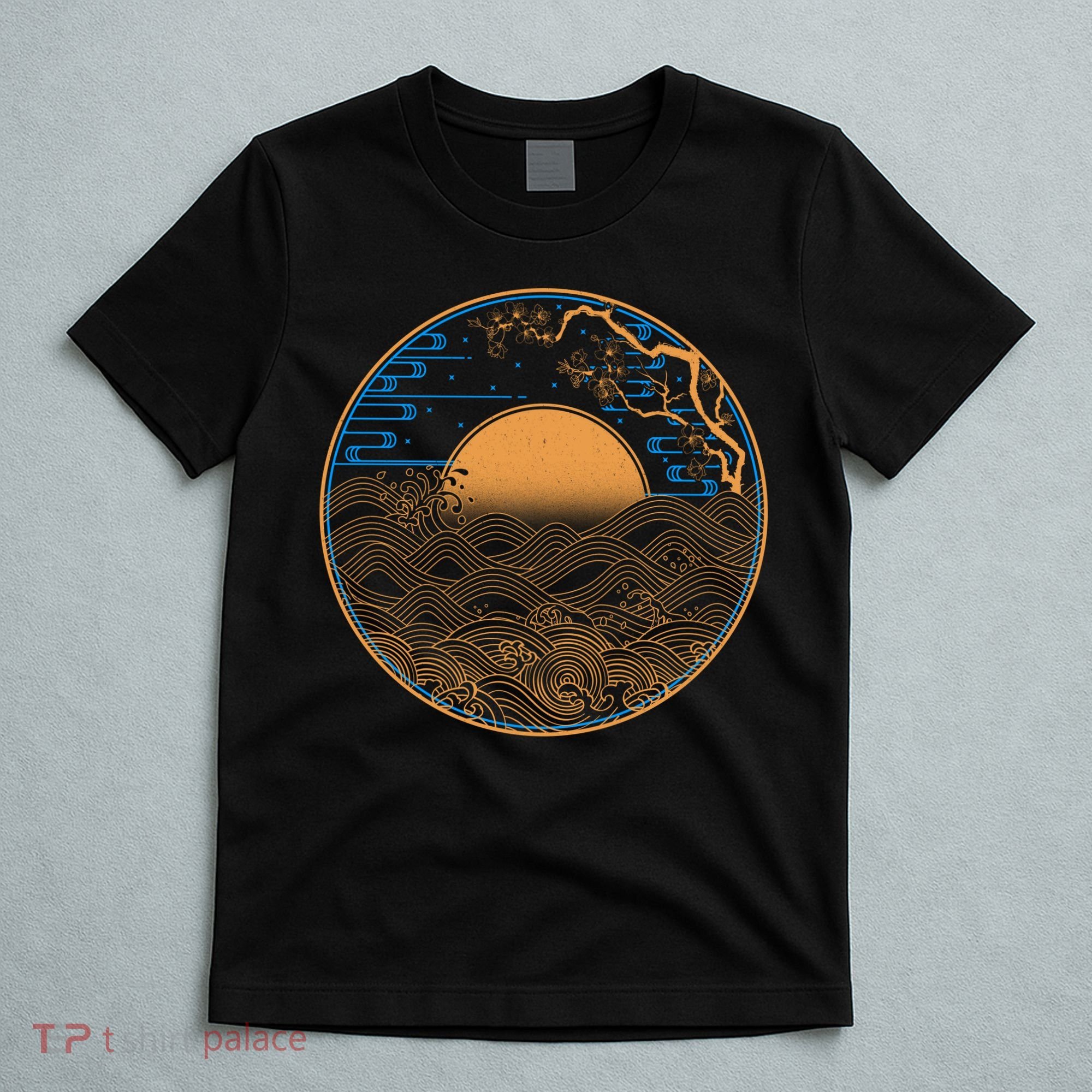 Vintage Japanese Sun Waves Emblem T-Shirt
