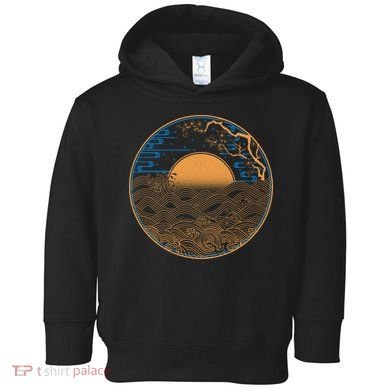 Vintage Japanese Sun Waves Emblem Toddler Hoodie