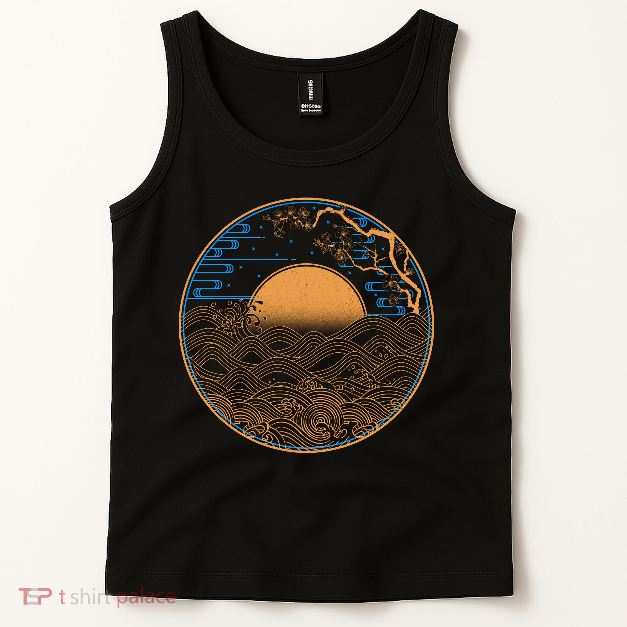 Vintage Japanese Sun Waves Emblem Tank Top