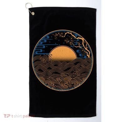 Vintage Japanese Sun Waves Emblem Golf Towel