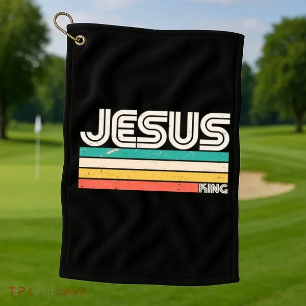 Vintage Jesus King Golf Towel