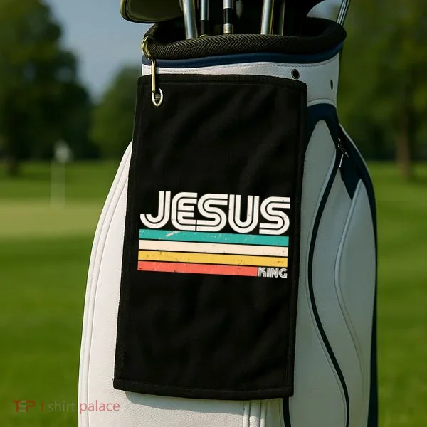 Vintage Jesus King Golf Towel