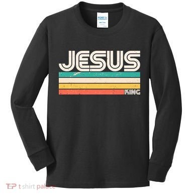 Vintage Jesus King Kids Long Sleeve Shirt