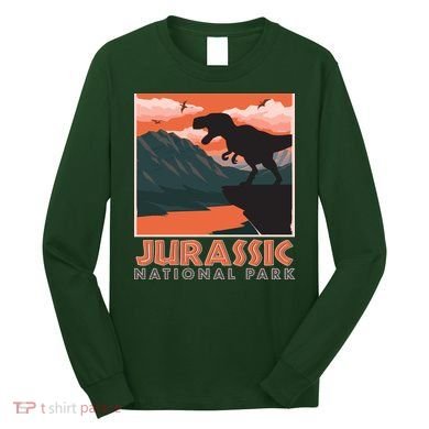 Vintage Jurassic National Park Poster Long Sleeve Shirt