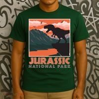 Vintage Jurassic National Park Poster T-Shirt thumb 3