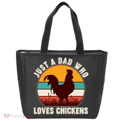 Vintage Just A Dad Who Loves Chickens Tote Bag