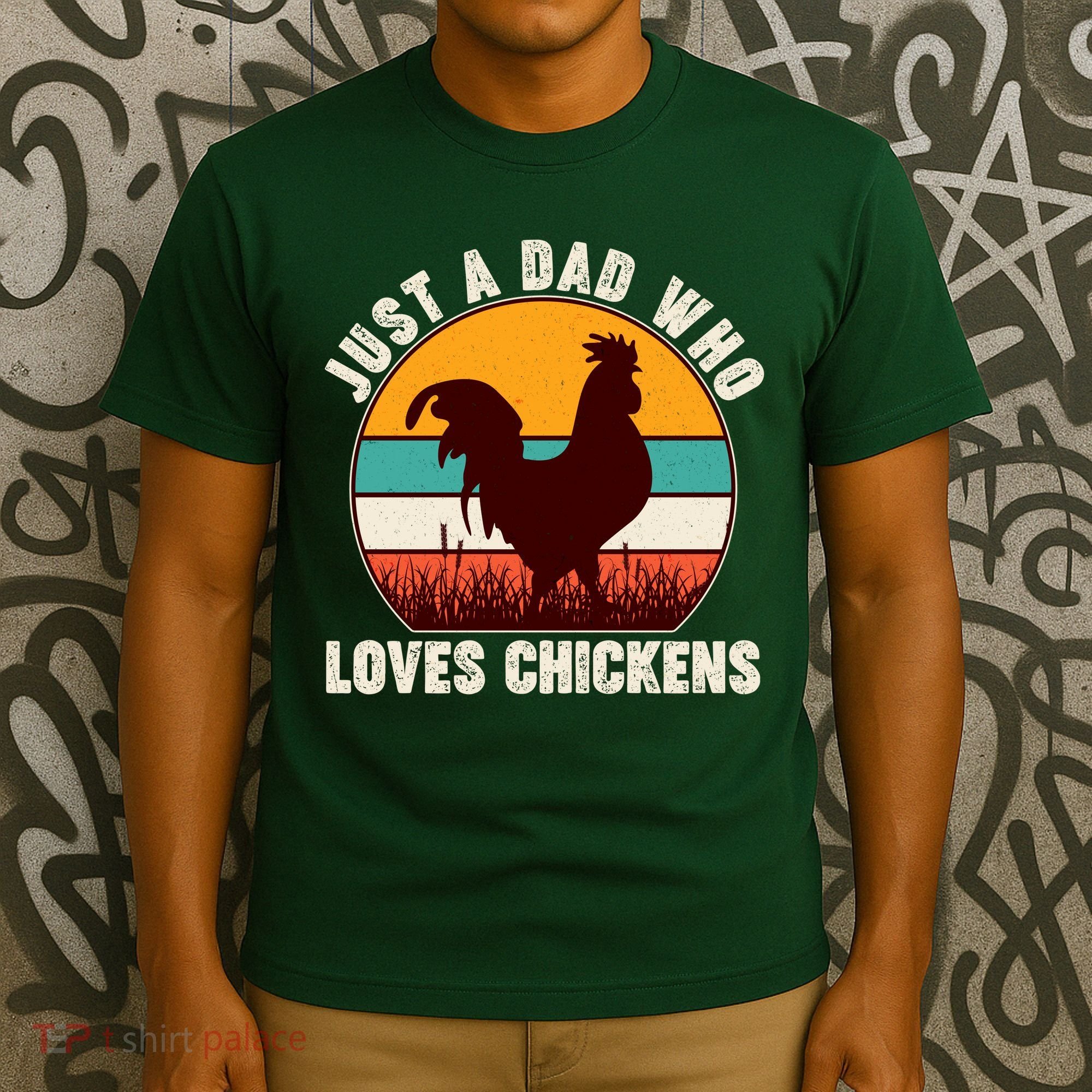 Vintage Just A Dad Who Loves Chickens T-Shirt