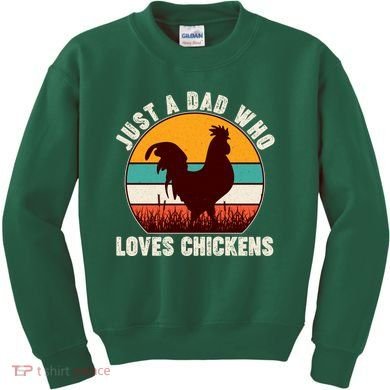 Vintage Just A Dad Who Loves Chickens Kids Sweatshirt