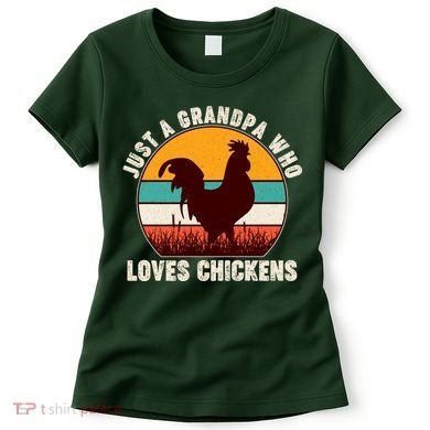 Vintage Just A Grandpa Who Loves Chickens Women's T-Shirt