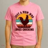 Vintage Just A Mom Who Loves Chickens T-Shirt thumb 3