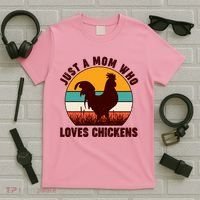 Vintage Just A Mom Who Loves Chickens T-Shirt thumb 5
