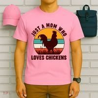 Vintage Just A Mom Who Loves Chickens T-Shirt thumb 6
