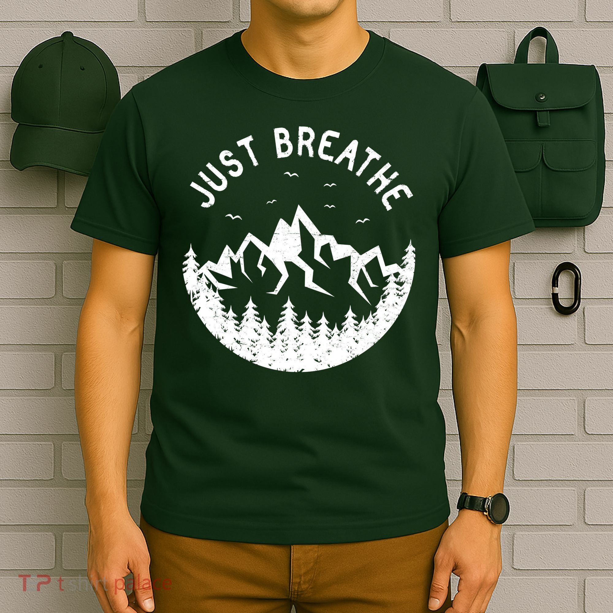 Vintage Just Breathe Nature Adventure T-Shirt