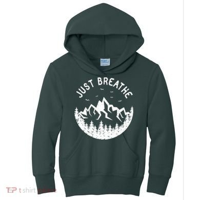 Vintage Just Breathe Nature Adventure Kids Hoodie
