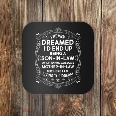 Vintage Label Freaking Awesome Mother-In-Law Coaster