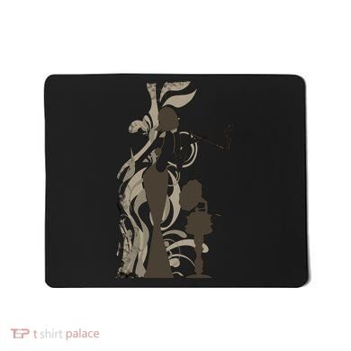 Vintage Lady Smoking Record Player Mousepad