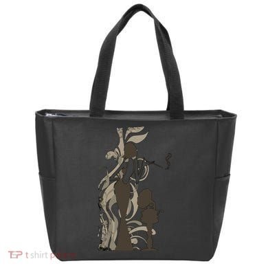 Vintage Lady Smoking Record Player Tote Bag