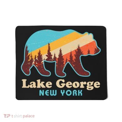 Vintage Lake George New York Forest Bear Mousepad