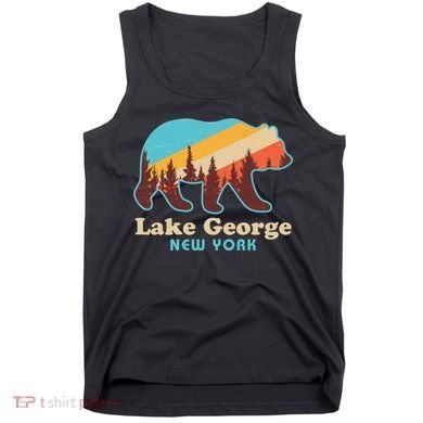 Vintage Lake George New York Forest Bear Tank Top