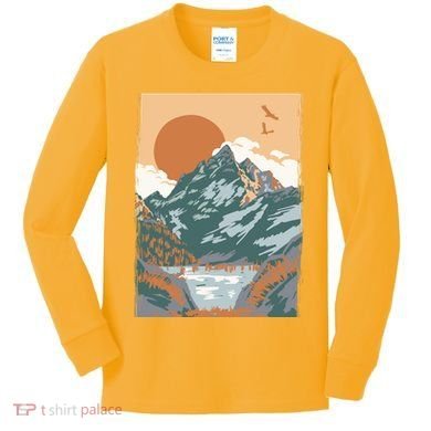 Vintage Landscape Kids Long Sleeve Shirt