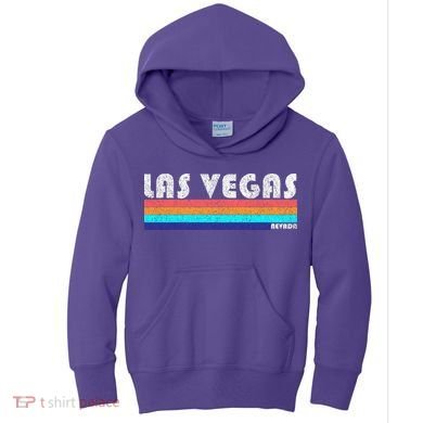Vintage Las Vegas Nevada Stripe Logo Kids Hoodie