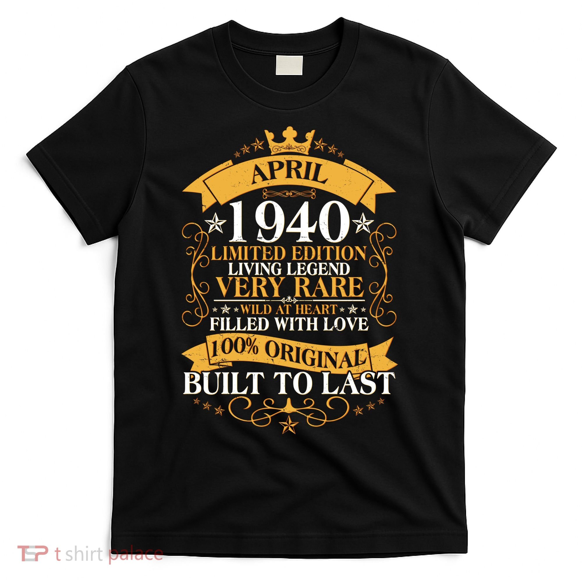 Vintage Limited Edition April 1940 Birthday T-Shirt