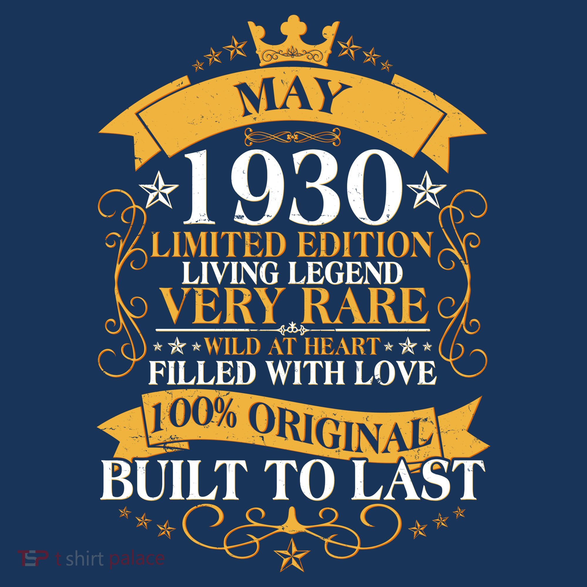 Vintage Limited Edition May 1930 Birthday T-Shirt
