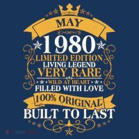 Vintage Limited Edition May 1980 Birthday T-Shirt thumb 7