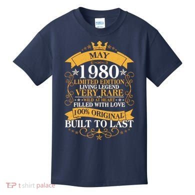 Vintage Limited Edition May 1980 Birthday Kids T-Shirt