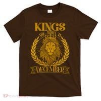 Vintage Lion Kings Are Born In December T-Shirt thumb 0