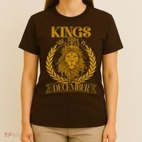Vintage Lion Kings Are Born In December T-Shirt thumb 4