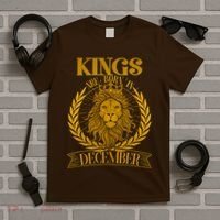 Vintage Lion Kings Are Born In December T-Shirt thumb 5