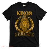 Vintage Lion Kings Are Born In February T-Shirt thumb 0