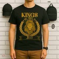 Vintage Lion Kings Are Born In July T-Shirt thumb 6