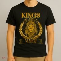 Vintage Lion Kings Are Born In March T-Shirt thumb 3
