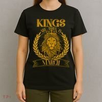Vintage Lion Kings Are Born In March T-Shirt thumb 4