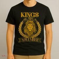 Vintage Lion Kings Are Born In November T-Shirt thumb 3