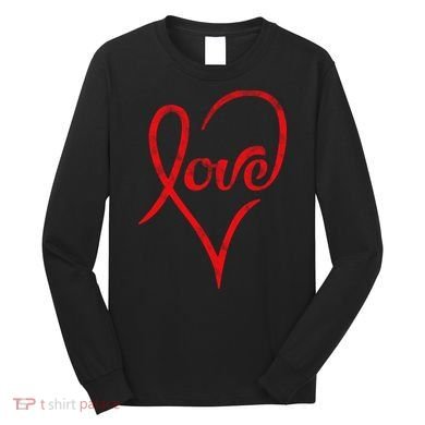 Vintage Love Heart Symbol Long Sleeve Shirt