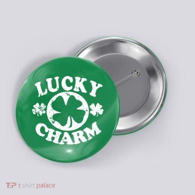 Vintage Lucky Charm Irish Clover Button