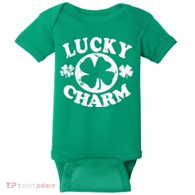 Vintage Lucky Charm Irish Clover Baby Bodysuit