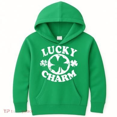 Vintage Lucky Charm Irish Clover Kids Hoodie