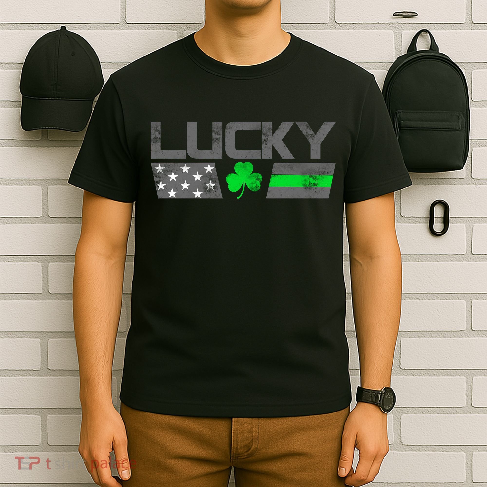 Vintage Lucky Shamrock Racing Flag T-Shirt