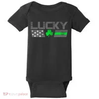 Vintage Lucky Shamrock Racing Flag Baby Bodysuit thumb 0