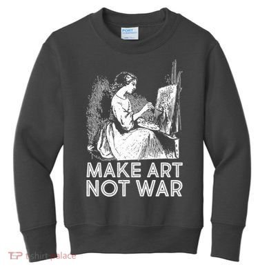 Vintage Make Art Not War Kids Sweatshirt