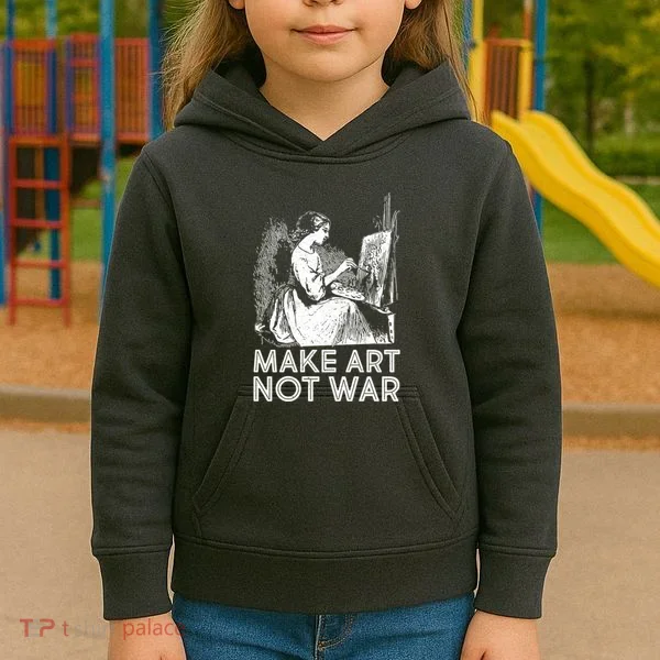 Vintage Make Art Not War Kids Hoodie