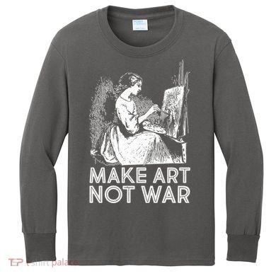 Vintage Make Art Not War Kids Long Sleeve Shirt