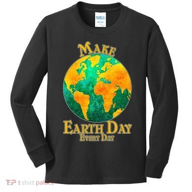 Vintage Make Earth Day Every Day Kids Long Sleeve Shirt