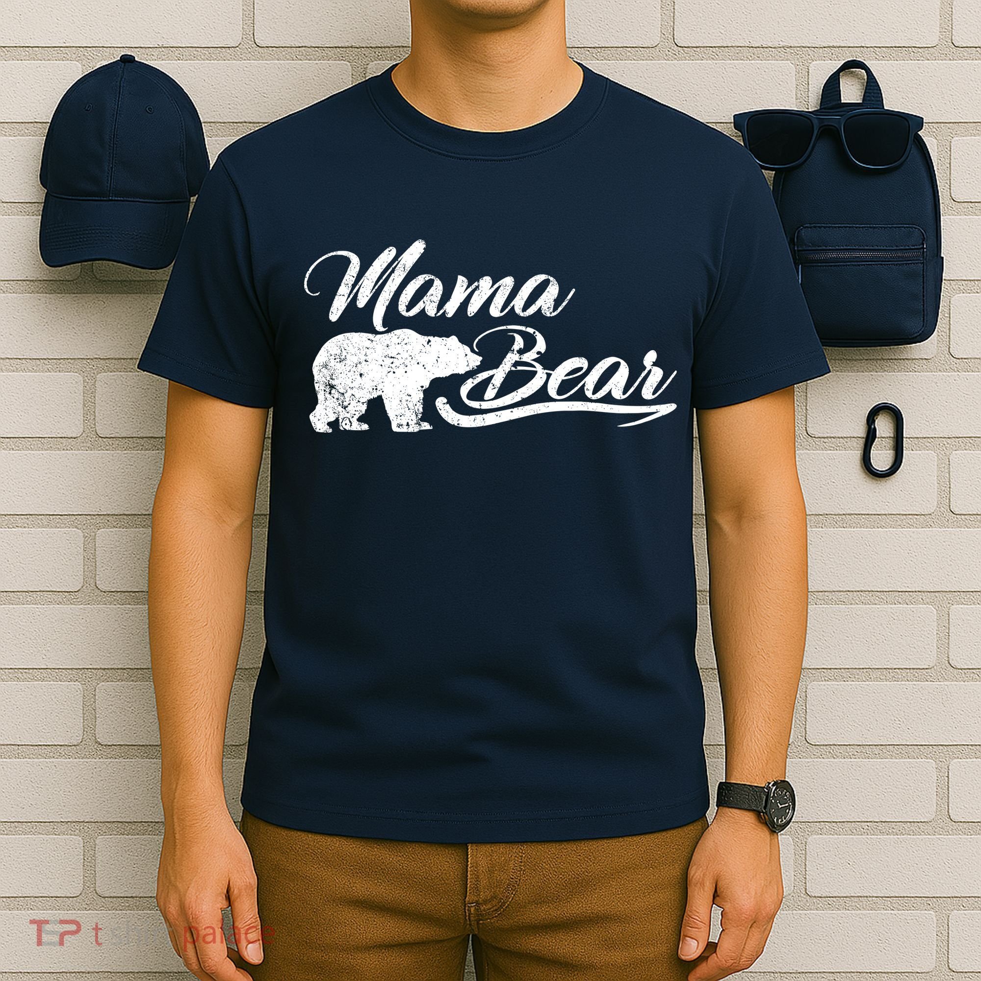 Vintage Mama Bear Retro Mother Logo T-Shirt