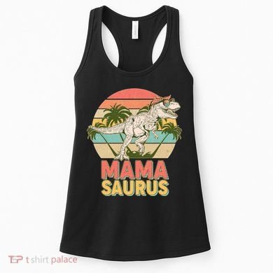 Vintage Mama Saurus T-Rex Mom Mother Women's Tank Top