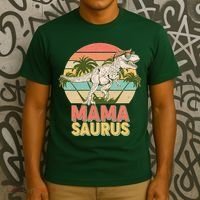 Vintage Mama Saurus T-Rex Mom Mother T-Shirt thumb 3